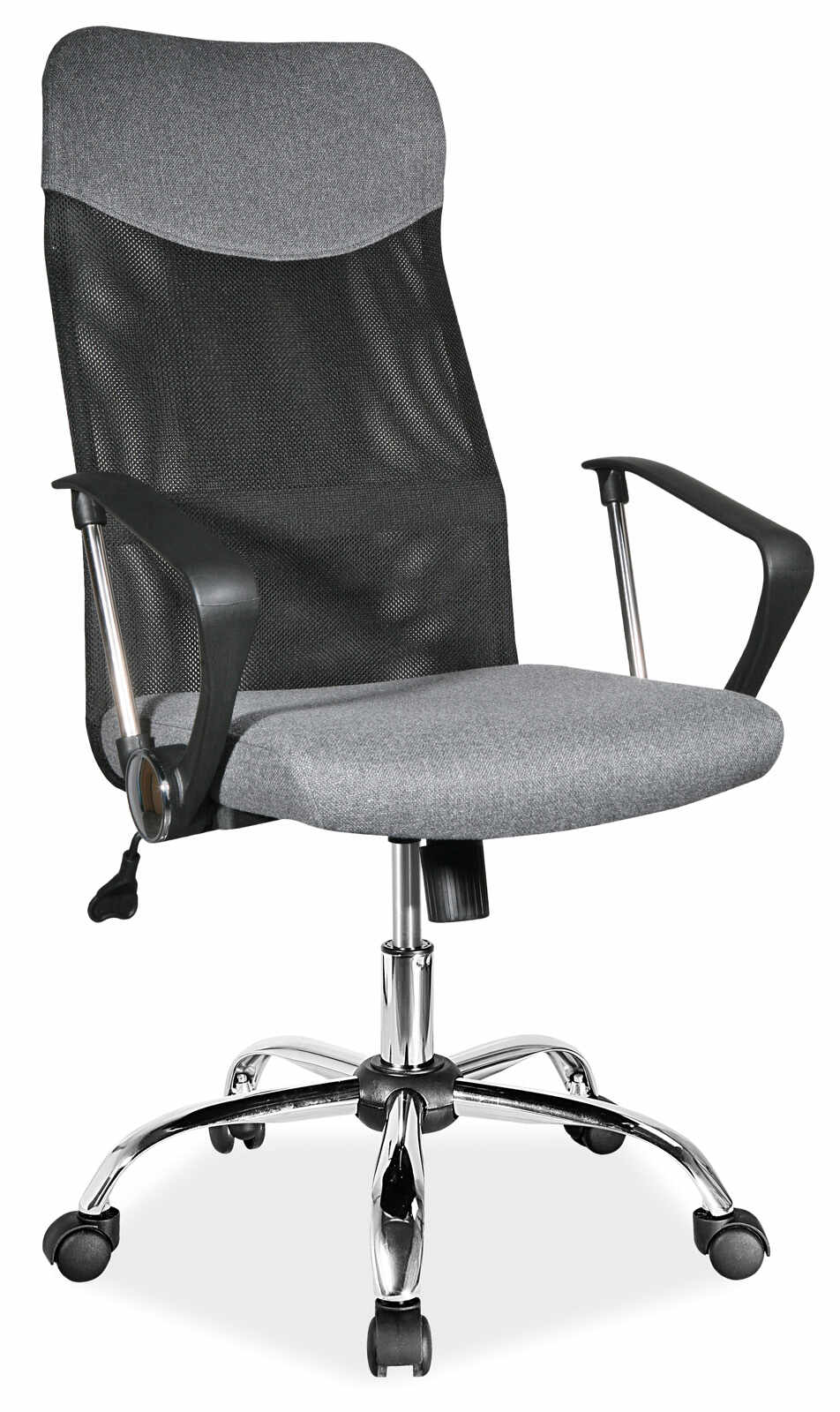 Scaun de birou ergonomic tapitat cu stofa Q-025 Grey, l62xA50xH107-116 cm