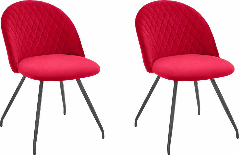 Set de 2 scaune Emma, catifea rosie
