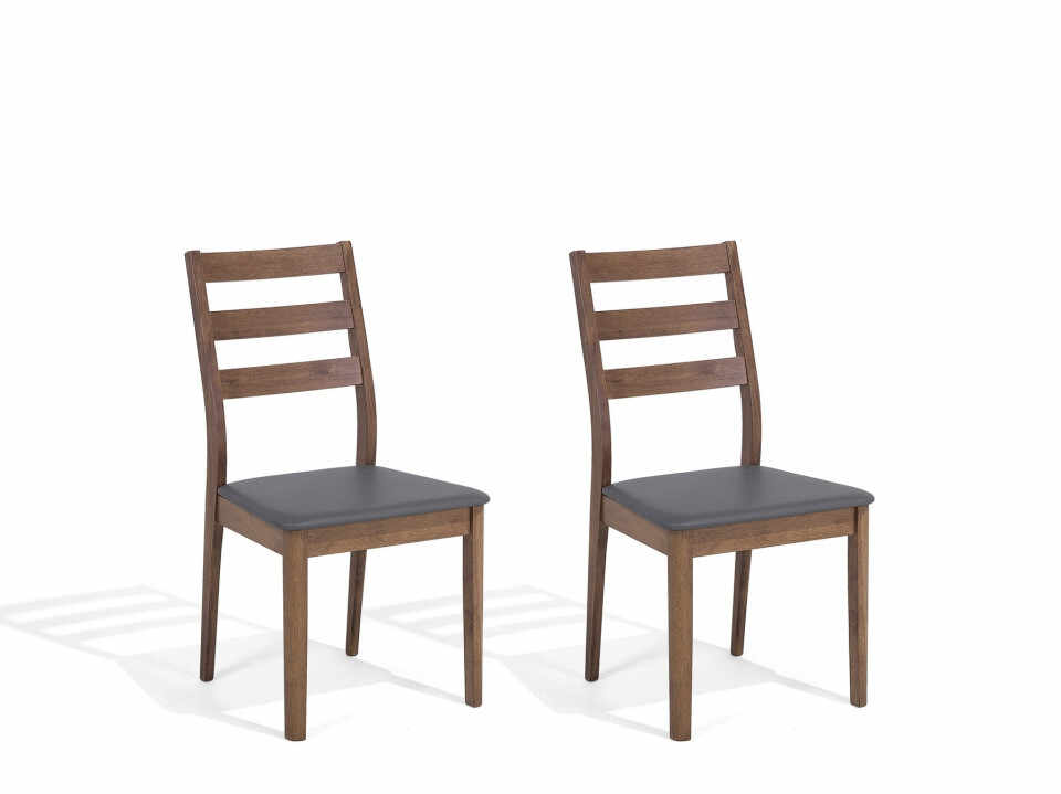 Set de 2 scaune MODESTO, maro/gri